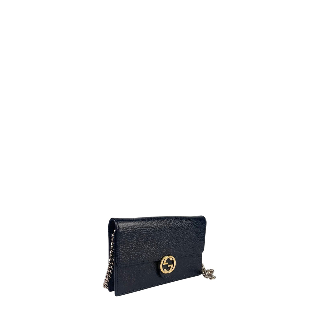 Gucci Interlocking G Leather Chain Wallet