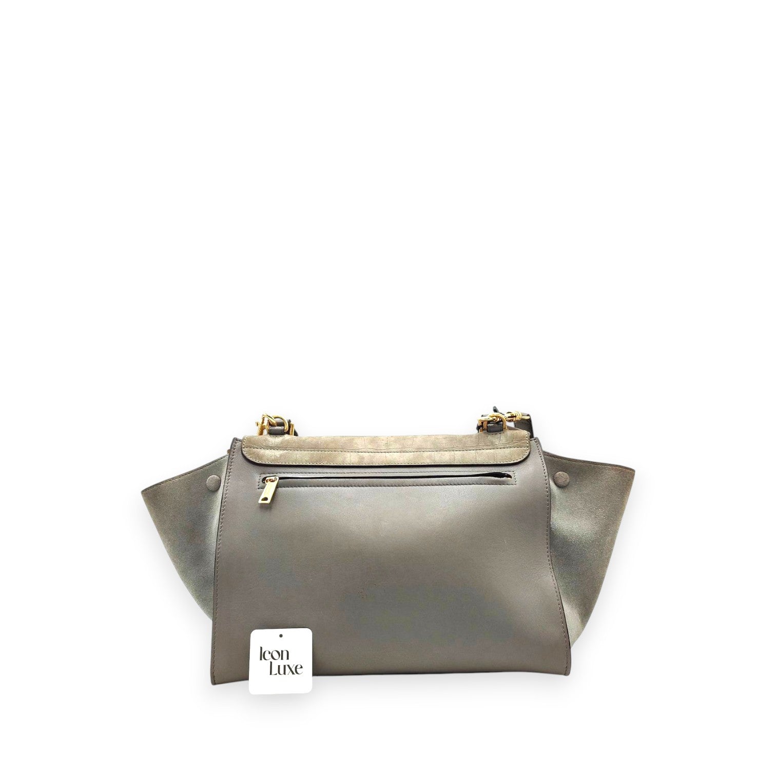Celine Trapeze Croc Embossed In Grey