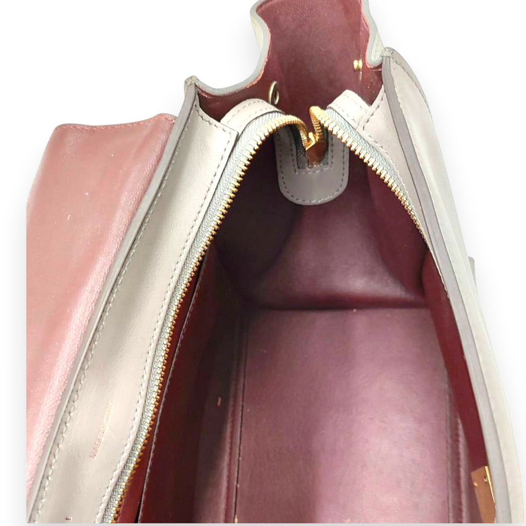 Celine Trapeze Croc Embossed In Grey