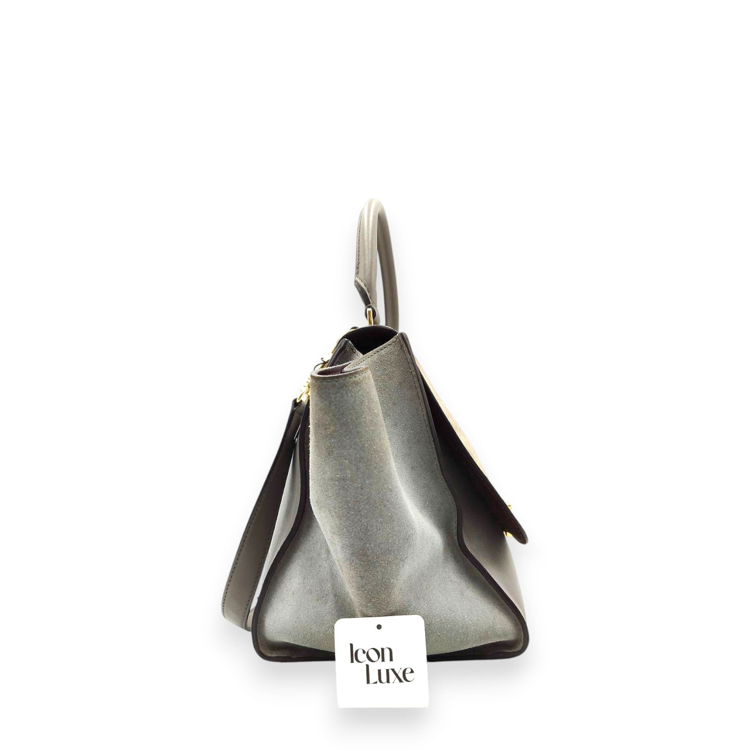 Celine Trapeze Croc Embossed In Grey