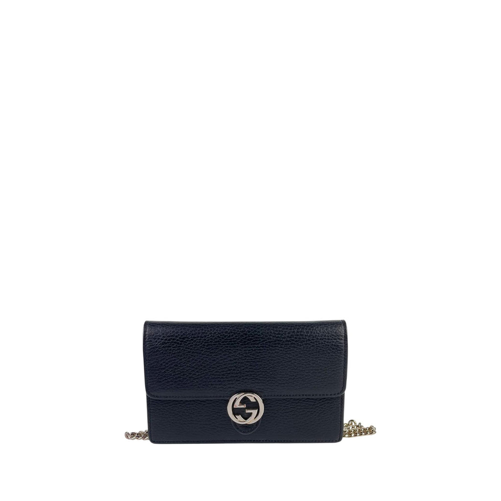 Gucci Interlocking G Leather Chain Wallet