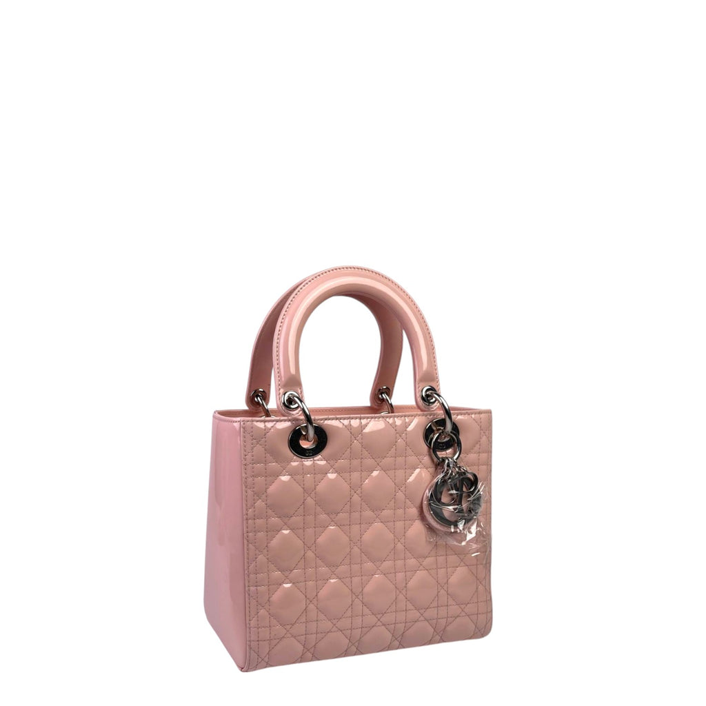 Dior Lady Dior Pink Patent Medium, Recoloured