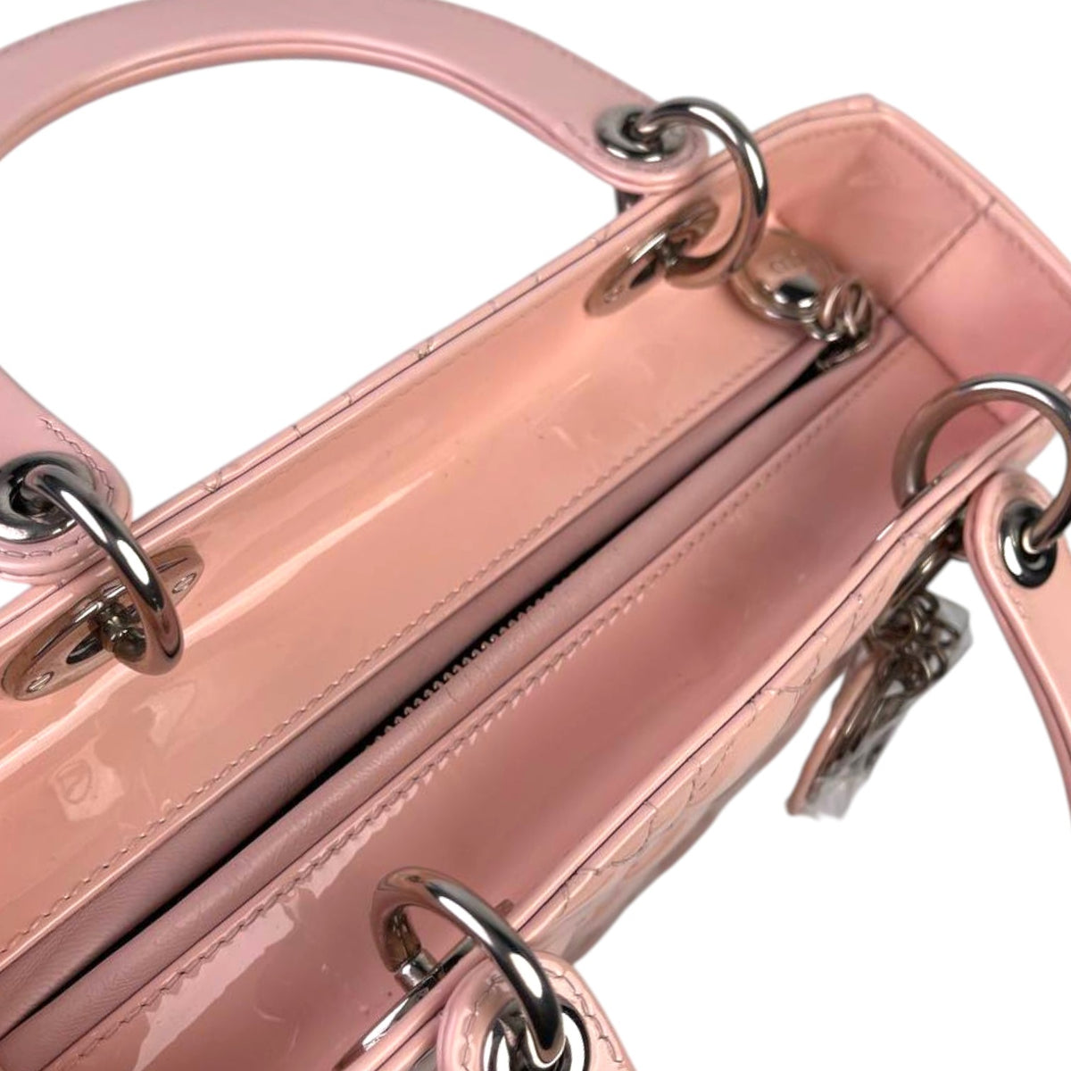 Dior Lady Dior Pink Patent Medium, Recoloured