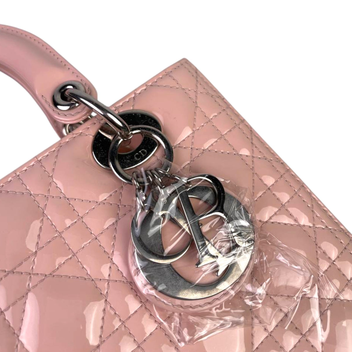 Dior Lady Dior Pink Patent Medium, Recoloured