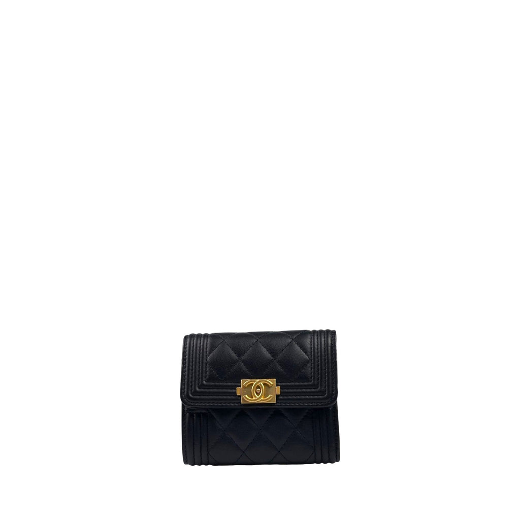 Channel Le Boy Lady Wallet Black GHW Series 24