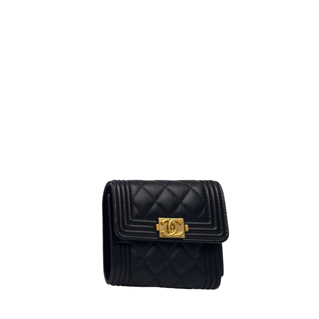 Channel Le Boy Lady Wallet Black GHW Series 24
