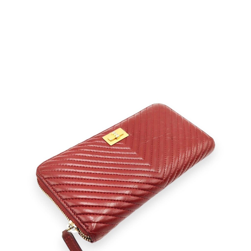 Chanel Long Wallet In Red