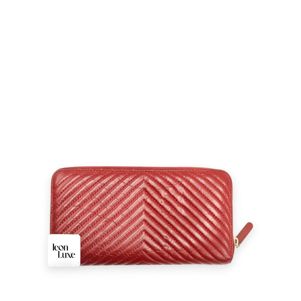 Chanel Long Wallet In Red