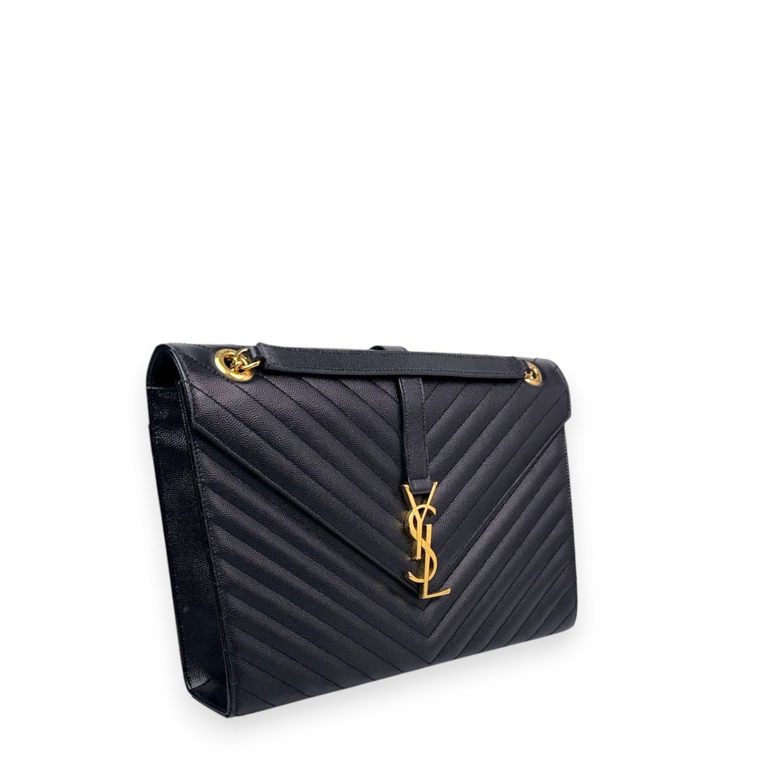 YSL Envelope Large Black GHW