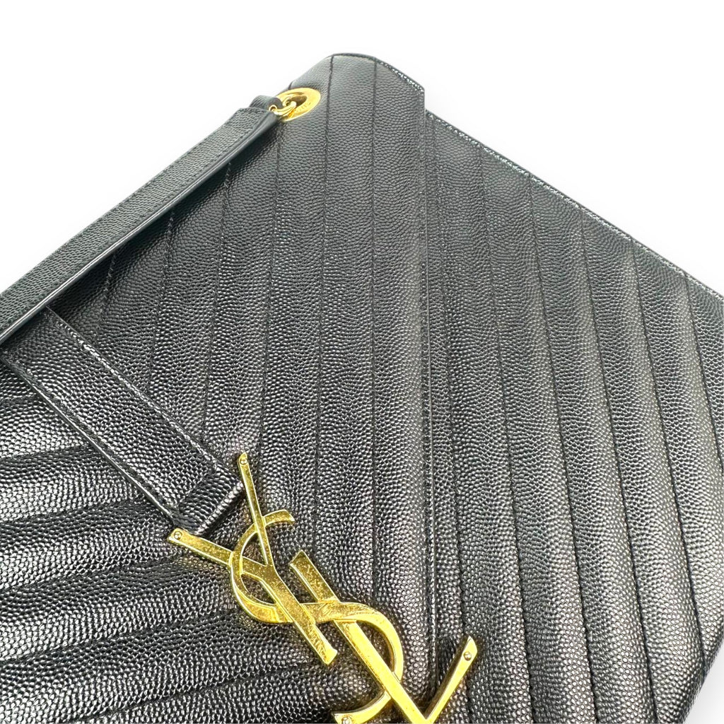 YSL Envelope Large Black GHW