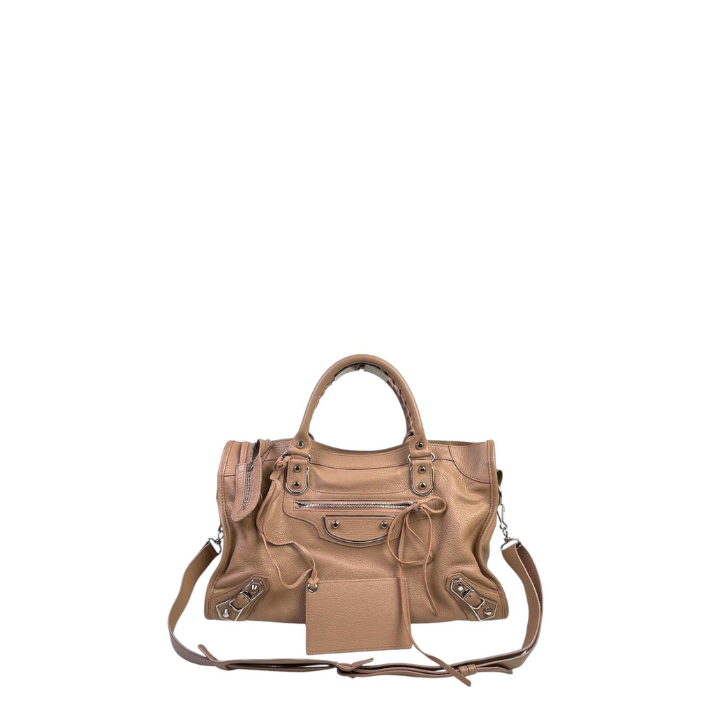 Balenciaga Rose des Sables Metallic Edge City Bag