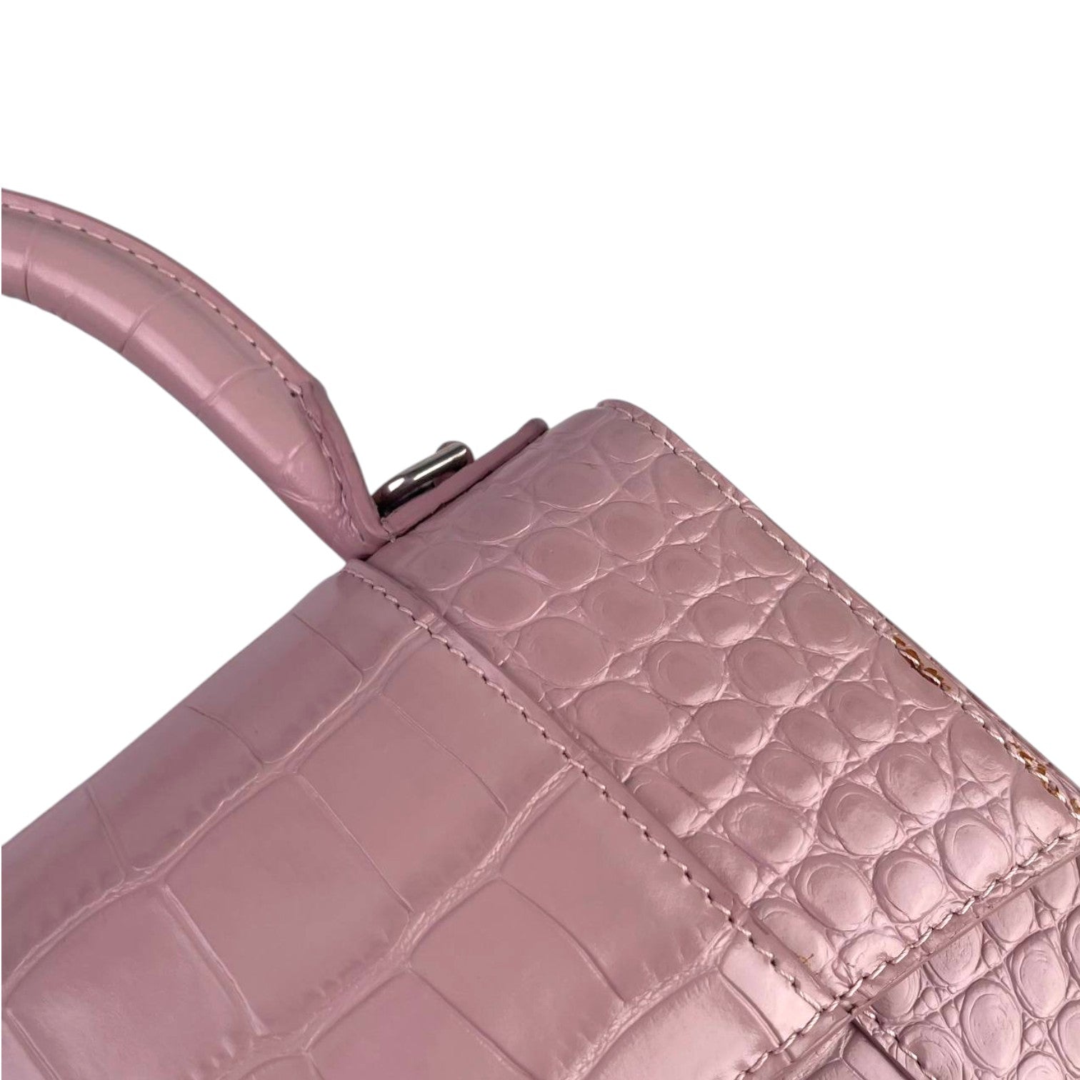 Balenciaga Hourglass XS Croc Pink