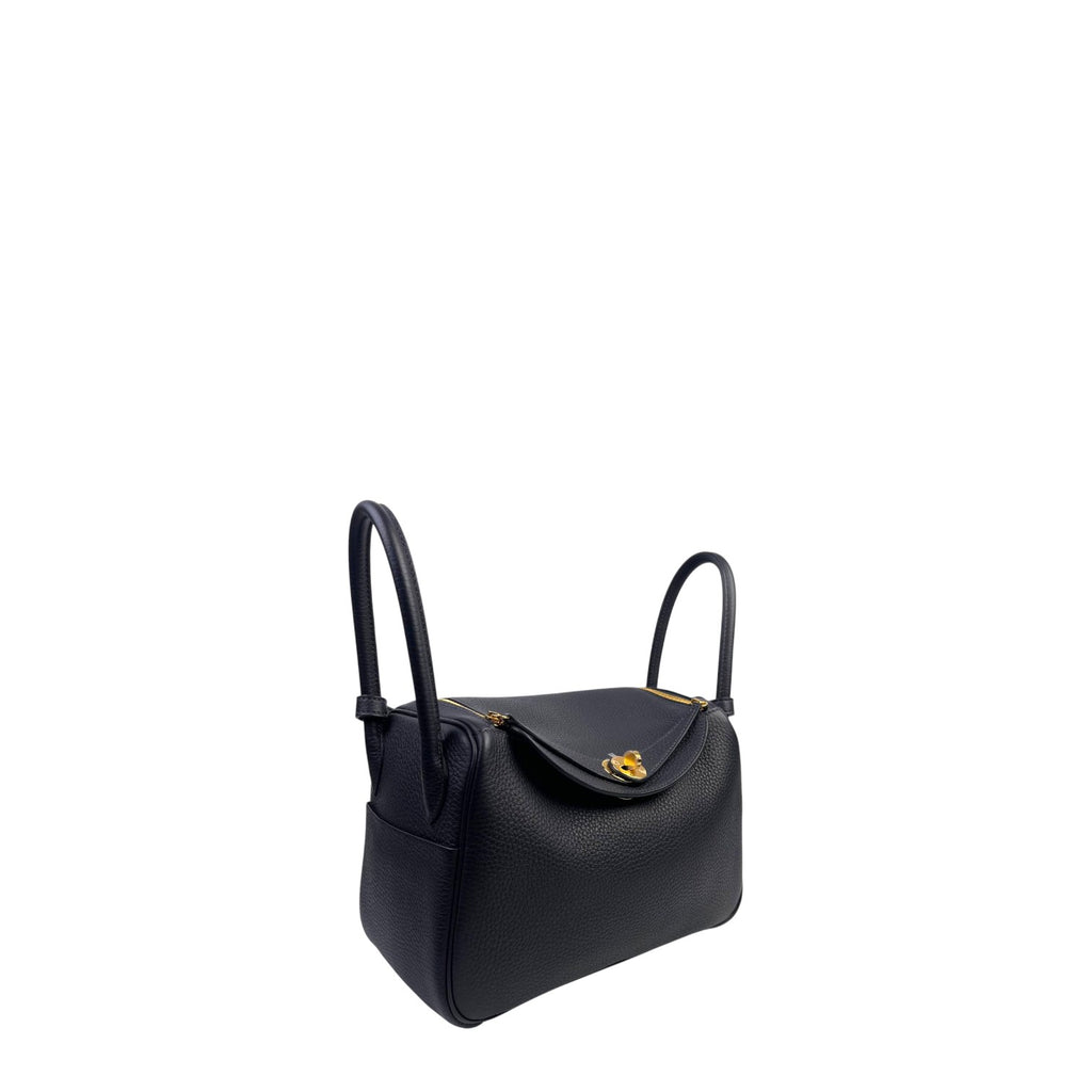 Hermès Noir Black Clemence Lindy 26