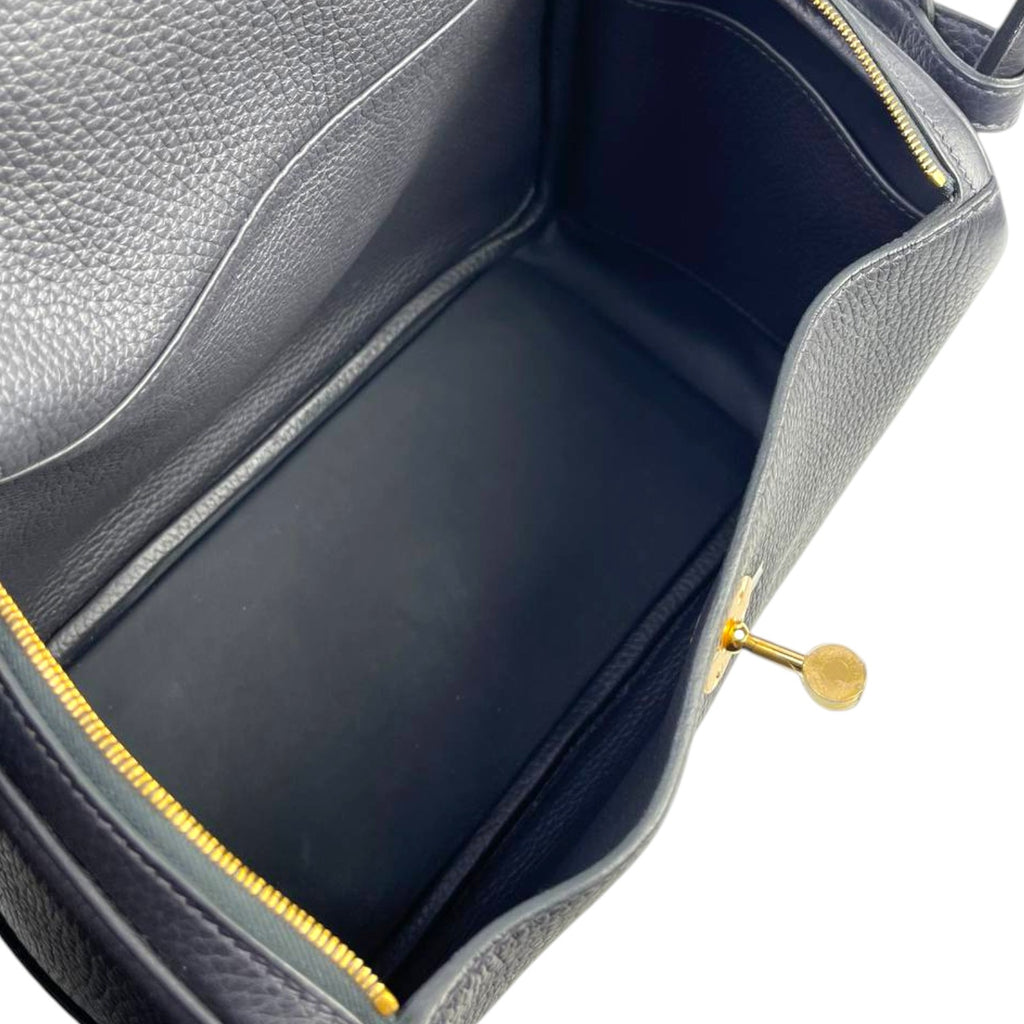 Hermès Noir Black Clemence Lindy 26