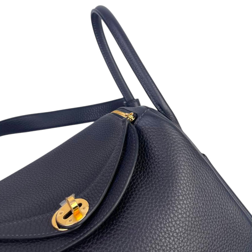 Hermès Noir Black Clemence Lindy 26