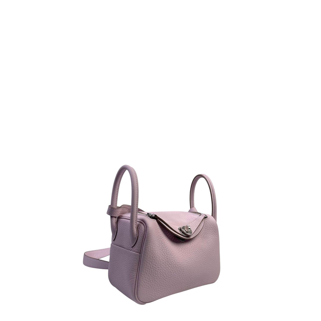 Hermès Mini Lindy in Mauve Pale Clemence