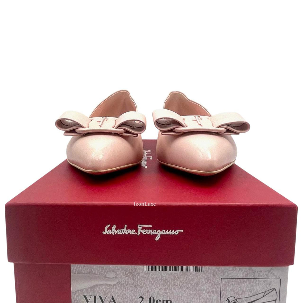 Salvatore Ferragamo Viva Leather Ballet Flats