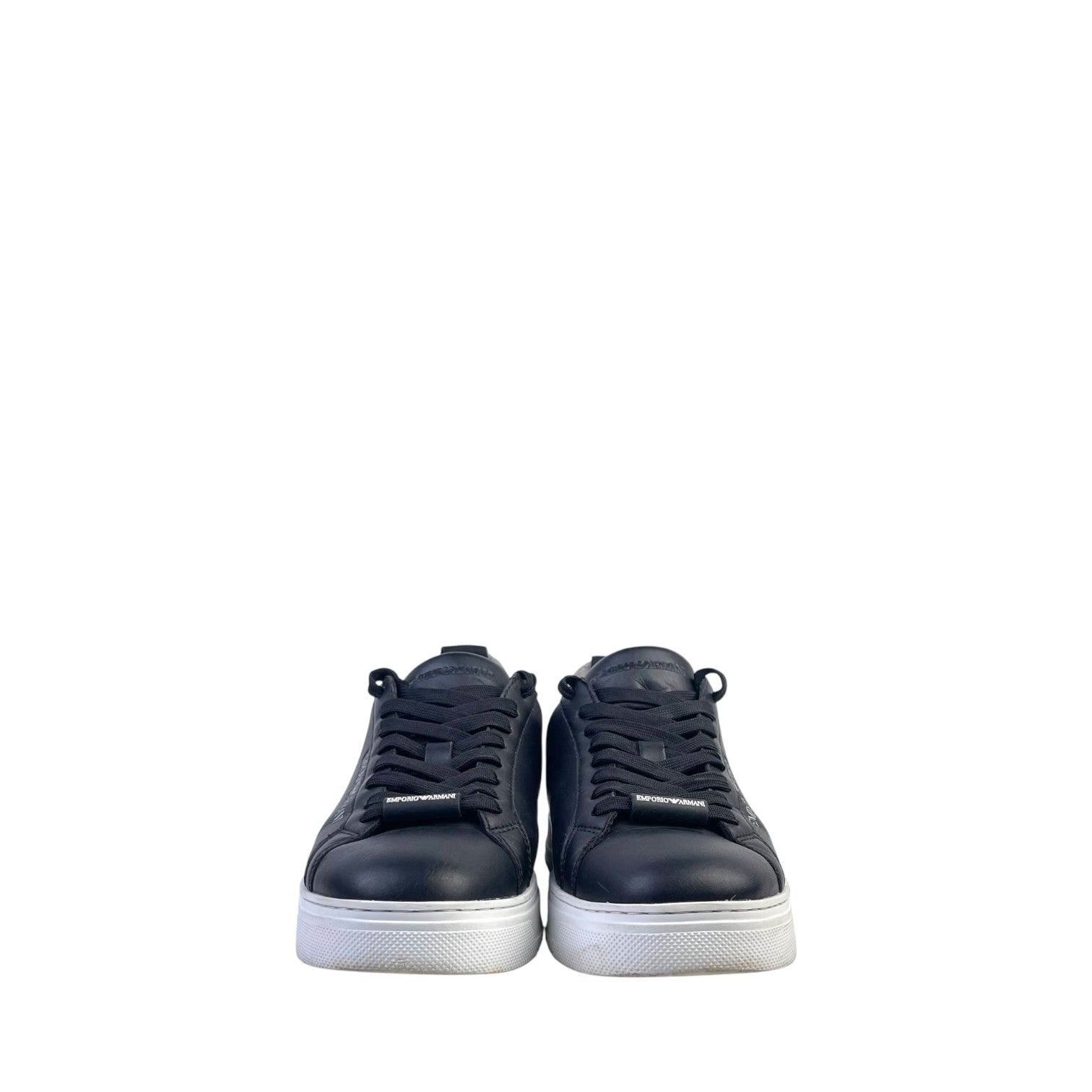 Emporio Armani Black Leather Low Top