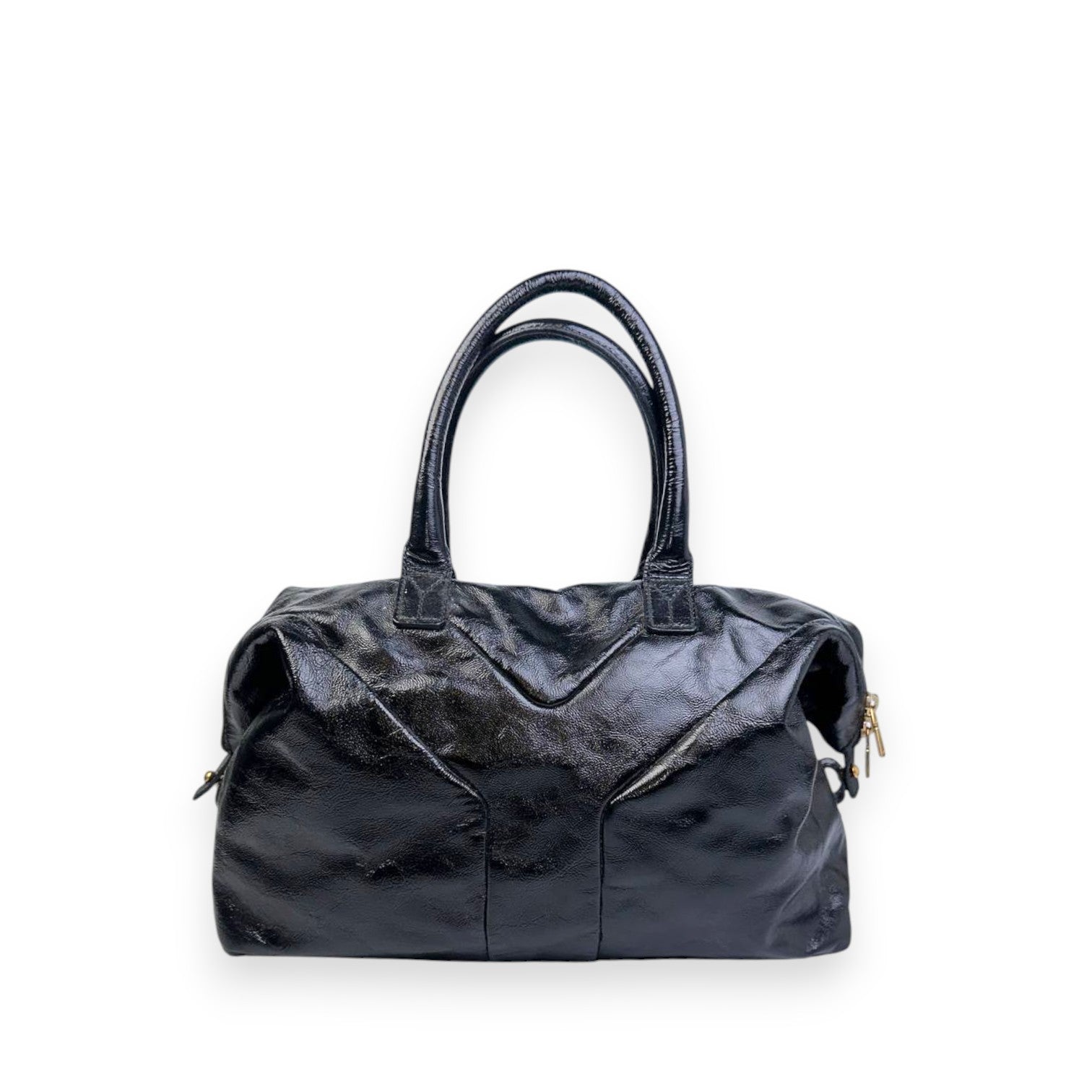YSL Vintage Shoulder Leather Black