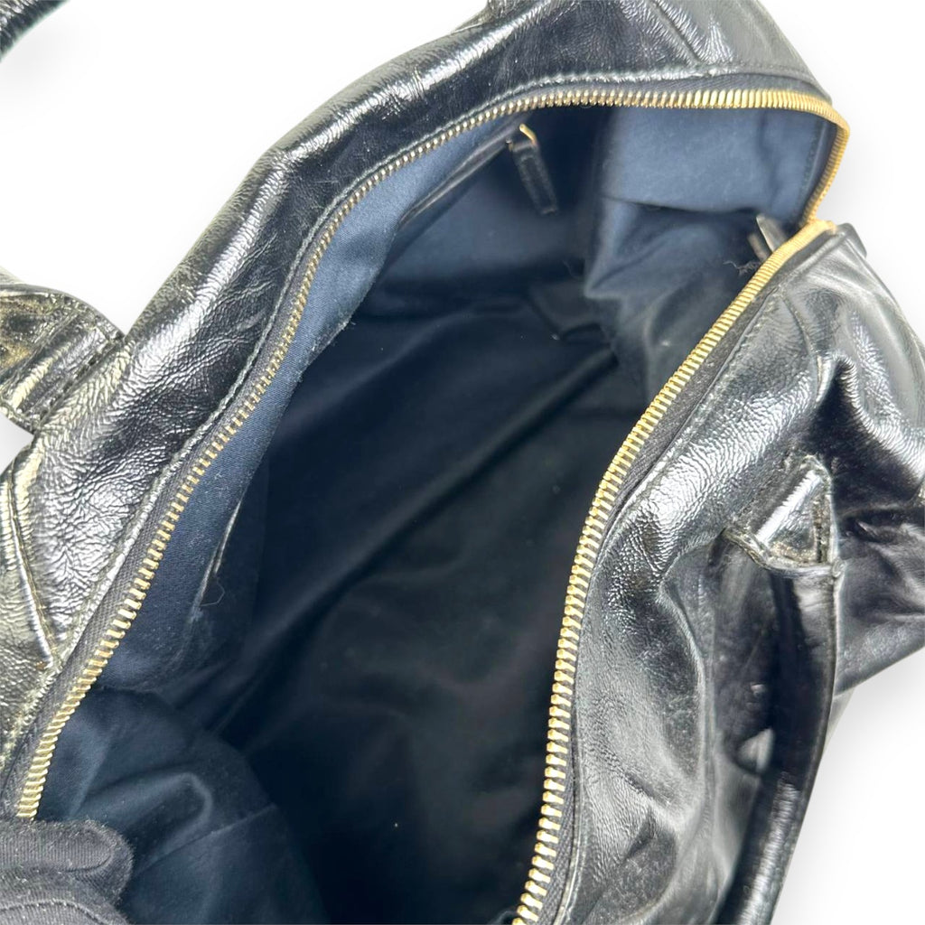 YSL Vintage Shoulder Leather Black