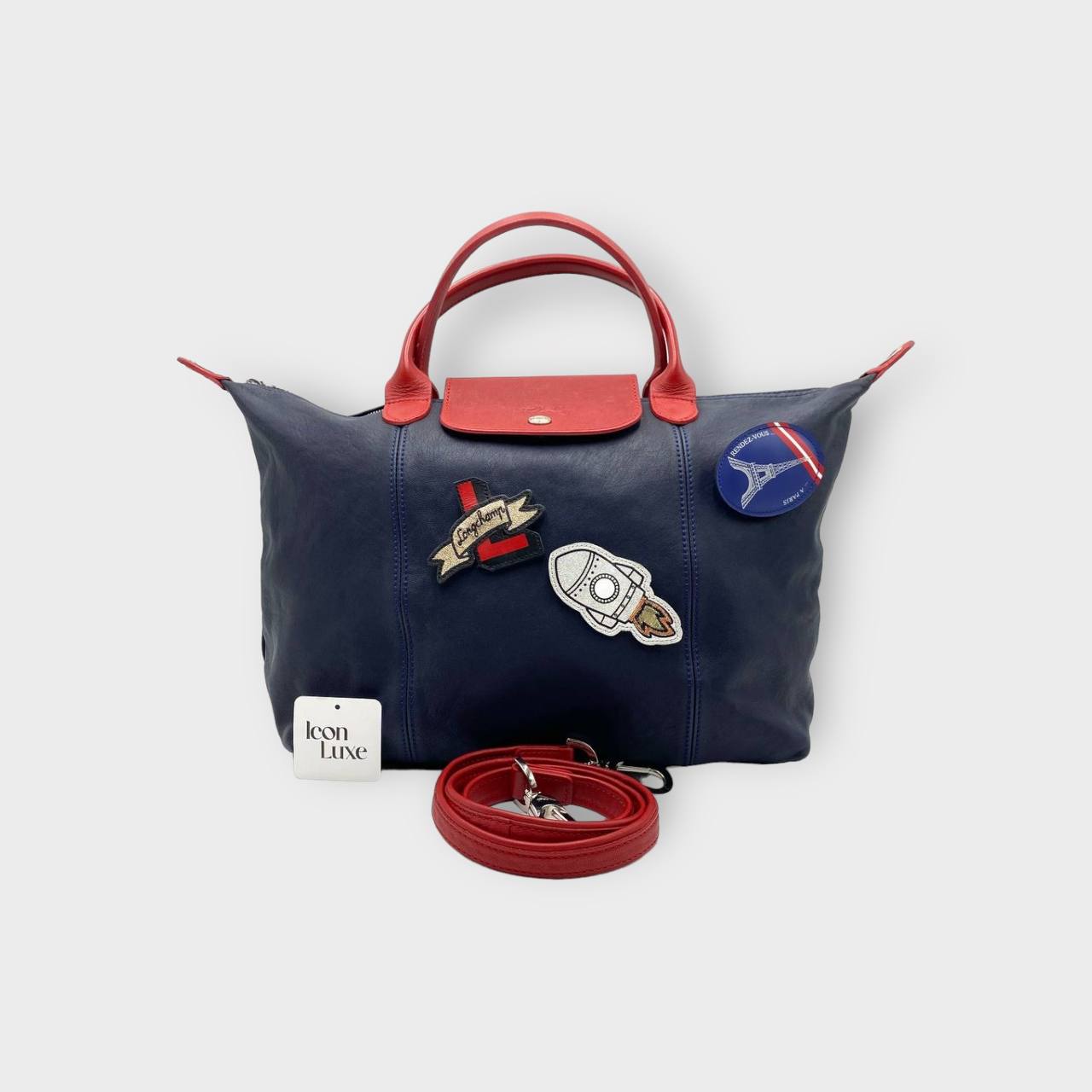 Longchamp Le Pliage Cuir Badges