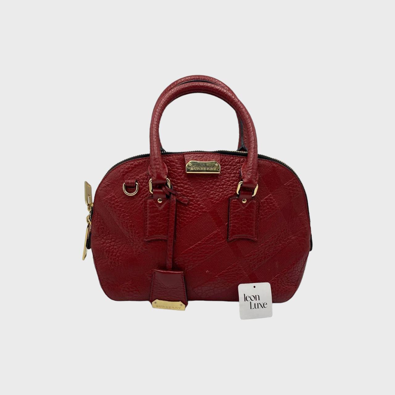 Burberry Orchard Embossed Check Leather