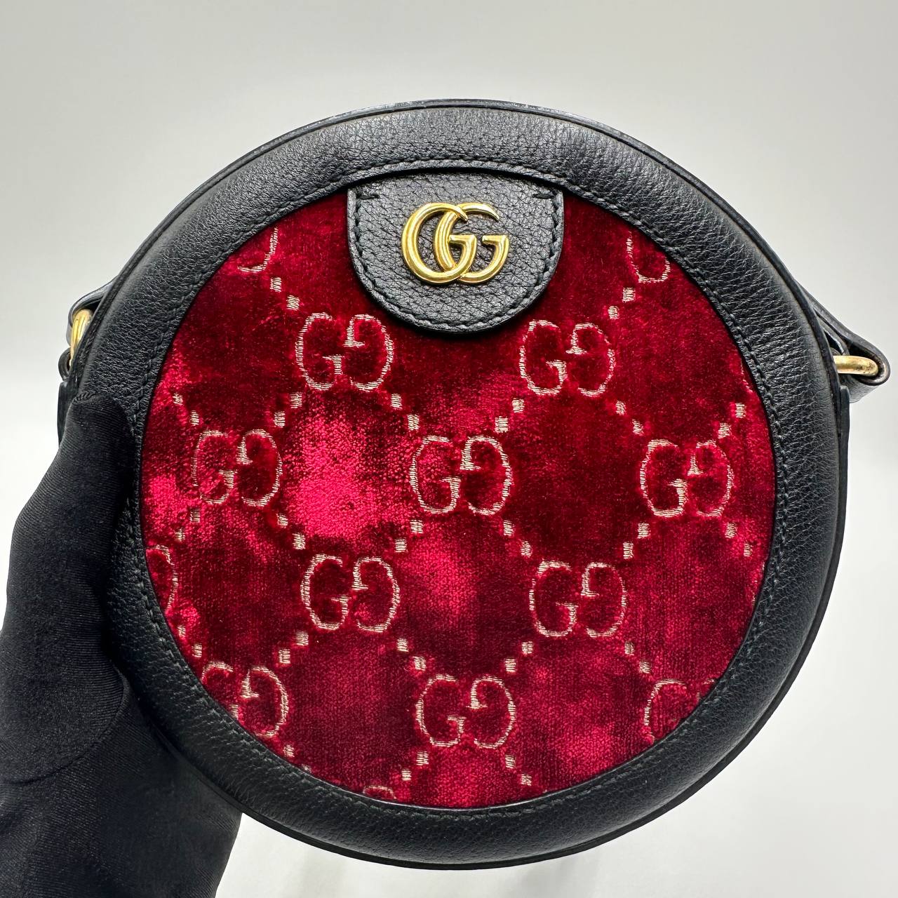 Gucci Red GG Velvet Round