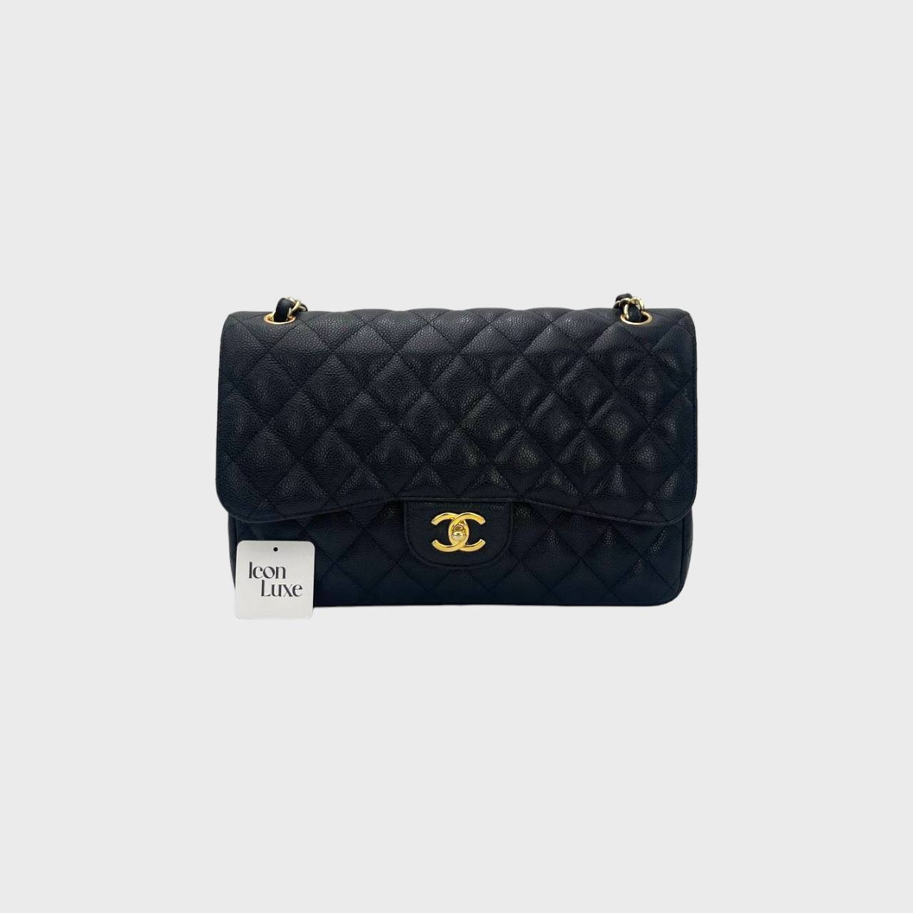 Chanel Black Cavier Double Flap