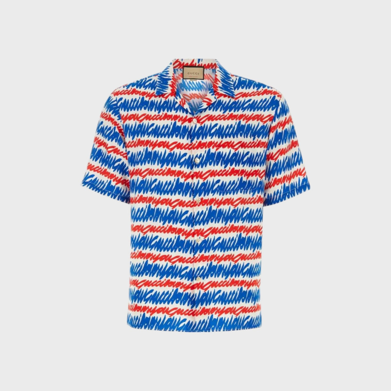 Gucci Loves You Print Silk Shirt