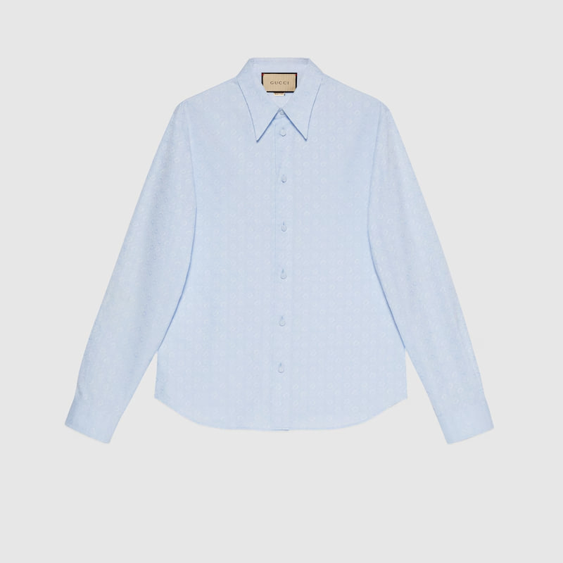 Gucci Horsebit Jacquard Cotton Shirt